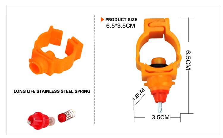 Automatic chicken nipple waterer with springs types