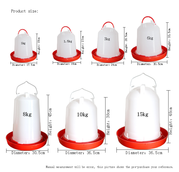 Auto chicken feeder plastic water barrels 