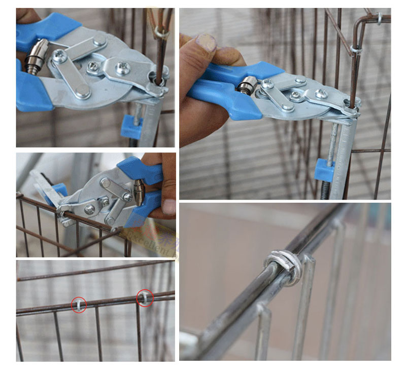 Cage fastener applicator plier